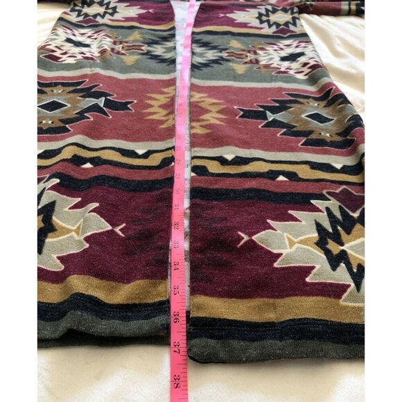 Ali Miles Aztec Duster Cardigan Women's Size Small Open Front Southwestern Retro - Picture 9 of 9
